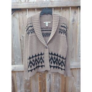 American Rag Cardigan Sweater Wool Blend XL Brown